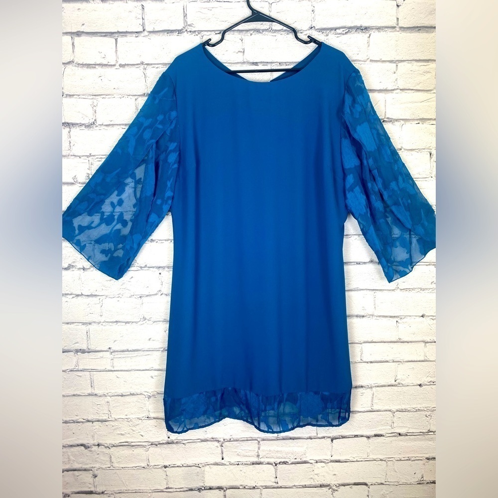 Grace Karin Boho Blue Lace Flutter Sleeve Dress size 2X